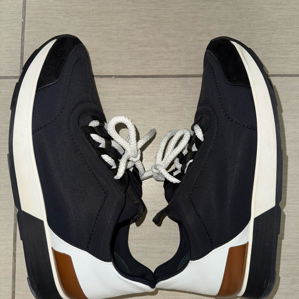 Hermes Black and White Men's Sneakers